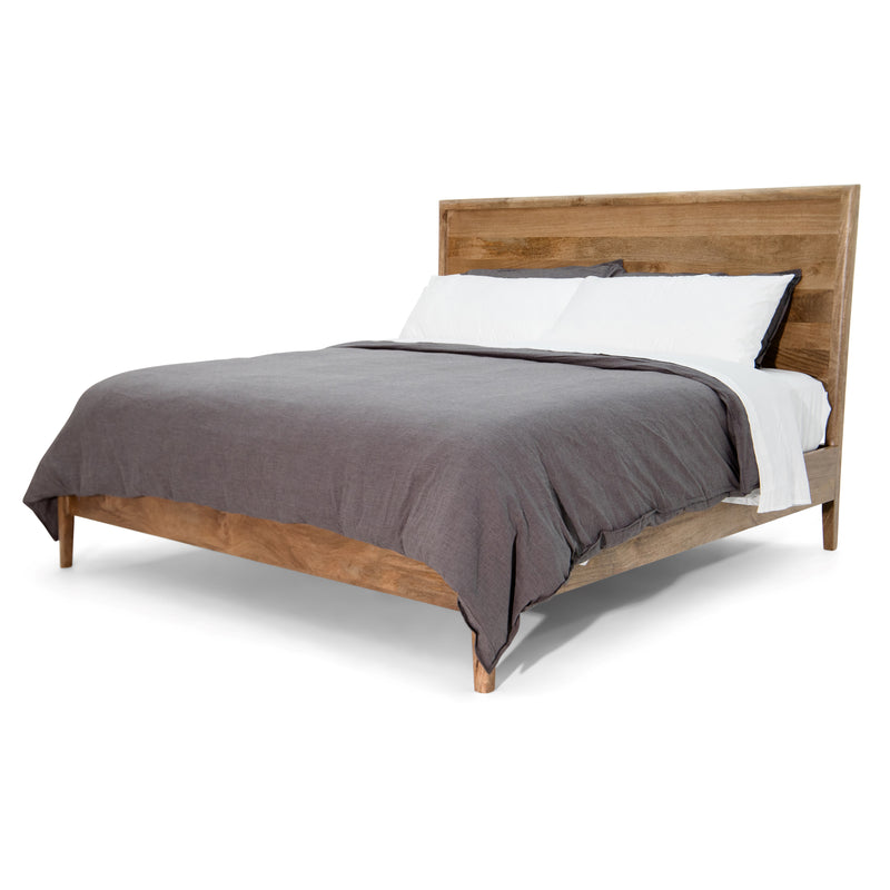 The Fox & Roe Corwin Panel Bed in Washed Walnut Finish