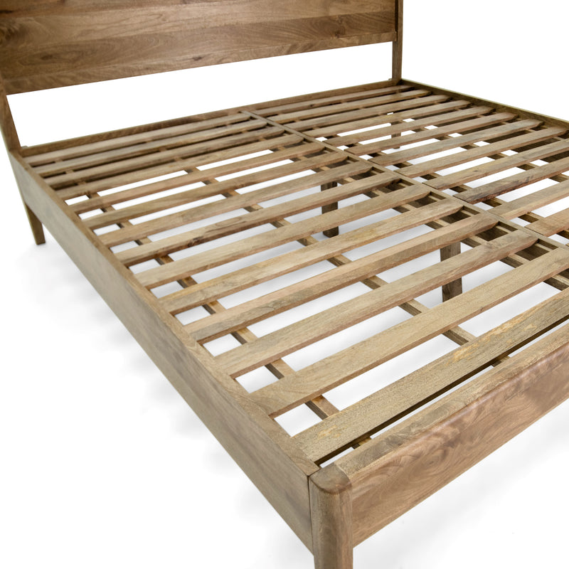 The Fox & Roe Corwin Panel Bed in Washed Walnut Finish