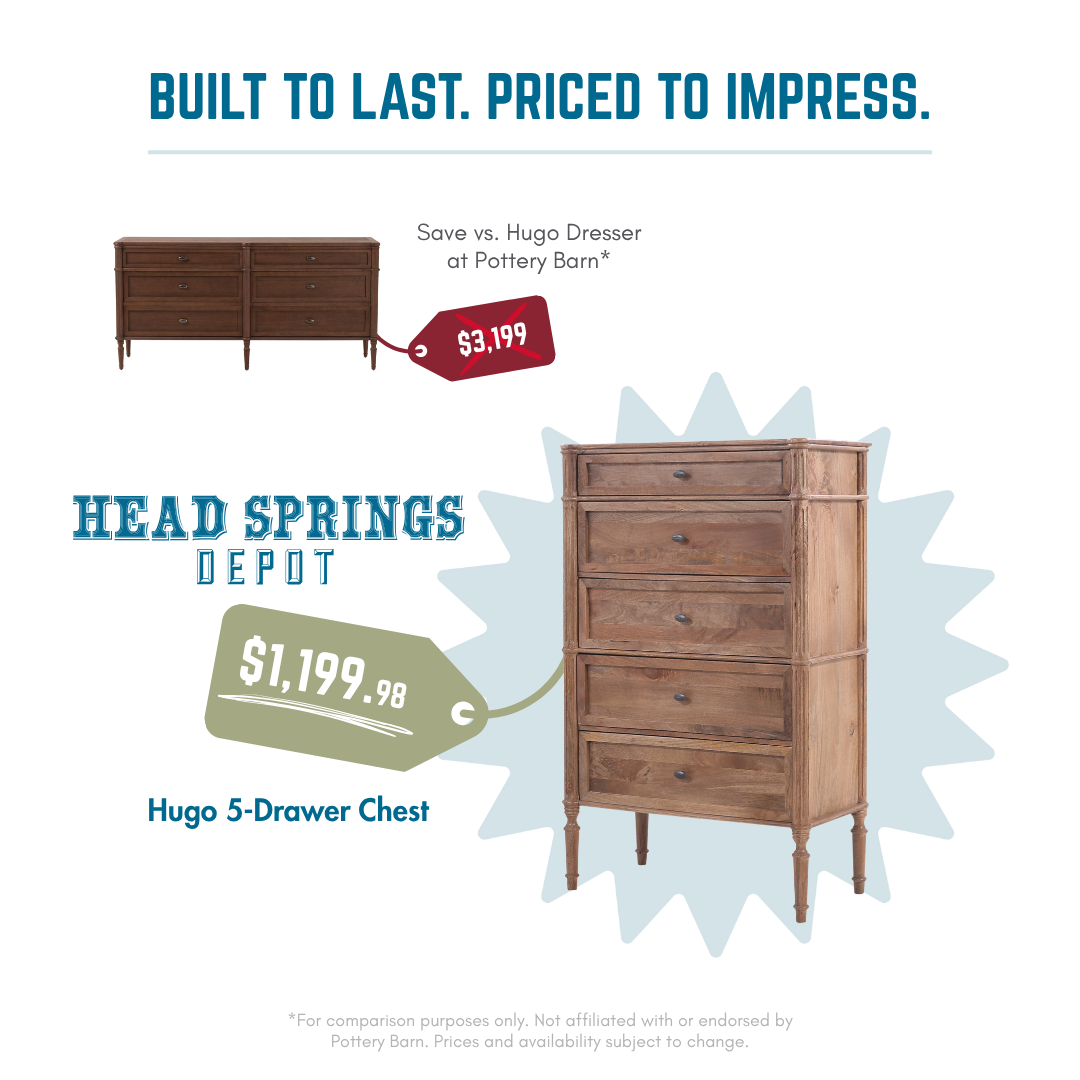 Comparison: Hugo 5-Drawer Chest vs Pottery Barn