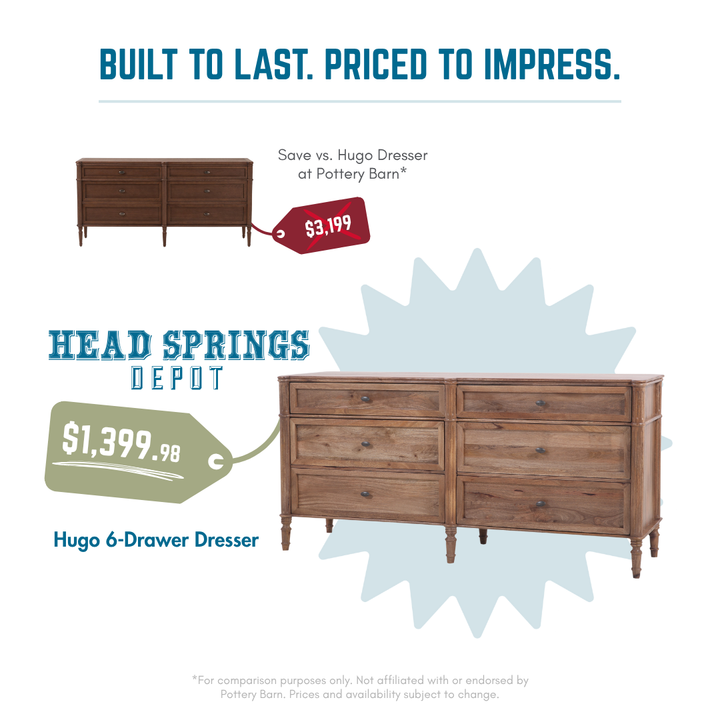 Comparison: Hugo 6-Drawer Dresser vs Pottery Barn
