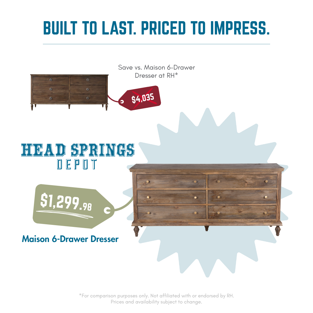 Comparison: Maison 6-Drawer Dresser vs RH