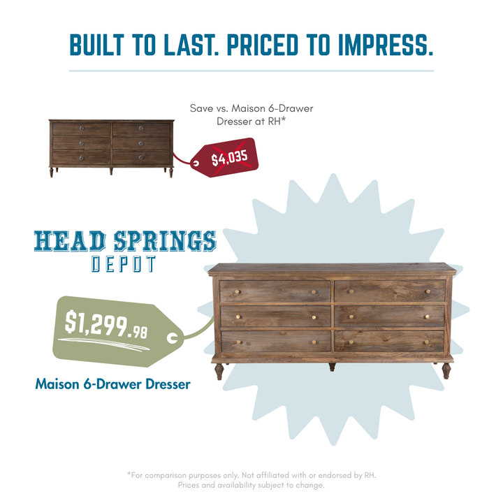 Comparison: Maison 6-Drawer Dresser vs RH