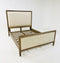 The Fox & Roe Maison Panel Bed in Sandblast Salvage Grey Finish & Milano Cream Fabric