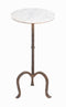 The Fox & Roe Aidan Round Martini Table with Iron Base and Marble Top