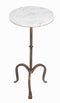 The Fox & Roe Aidan Round Martini Table with Iron Base and Marble Top