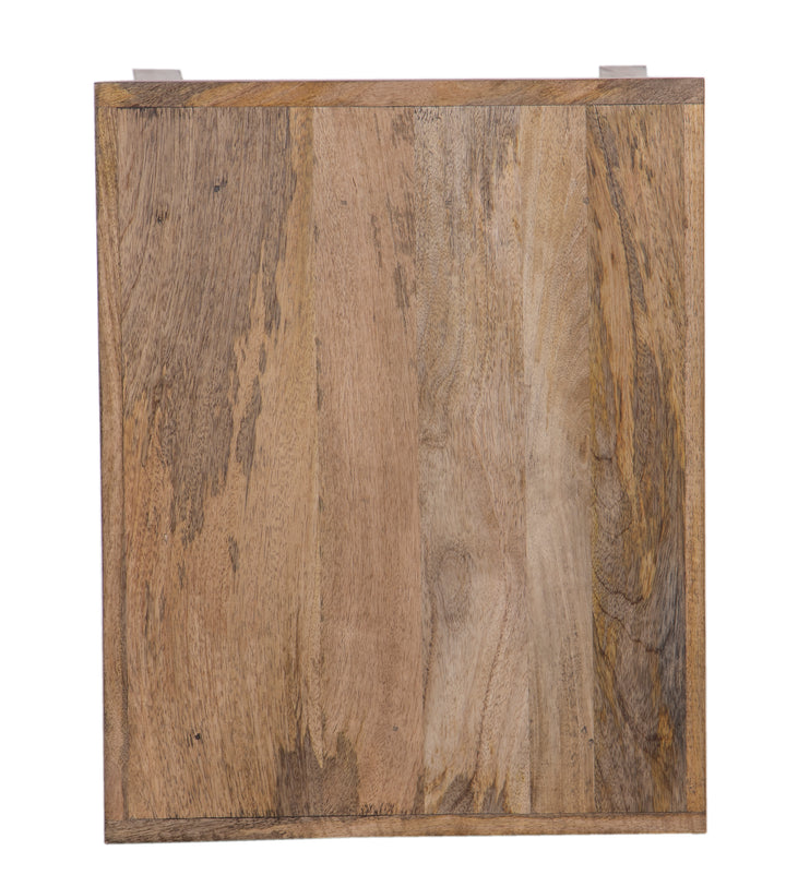Brown Amara Side Table with Drawer seen from top on white background