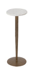 The Fox & Roe Arya Drink Table in Antique Gold Iron with Marble Top