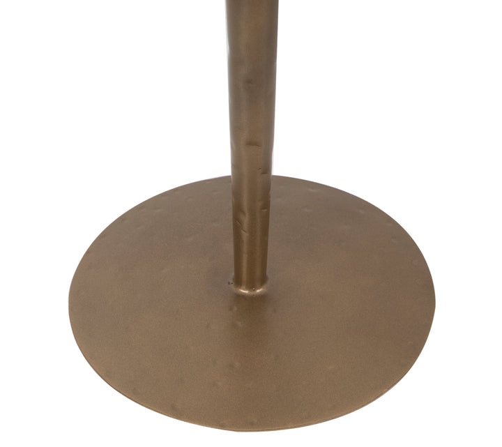 The Fox & Roe Arya Drink Table in Antique Gold Iron with Marble Top