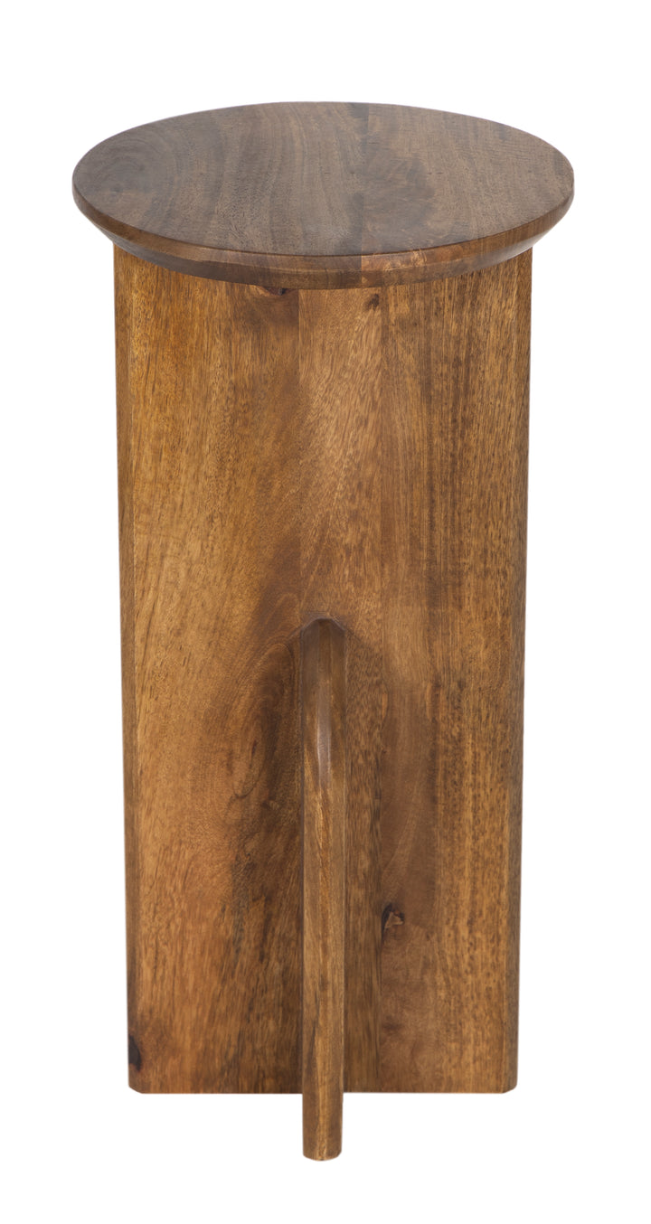 The Fox & Roe Anca Round Martini Table in Light Strip Pine Finish