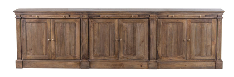 The Fox & Roe Athens 114" Media Console in Wire Brush Antique Finish