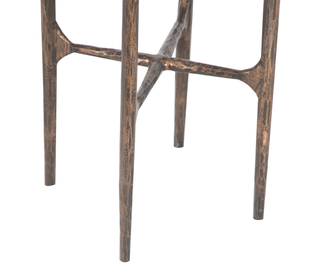 The Fox & Roe Aviva Round Martini Table with Iron Base and Marble Top