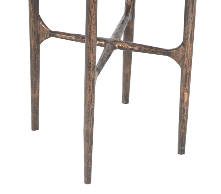 The Fox & Roe Aviva Round Martini Table with Iron Base and Marble Top