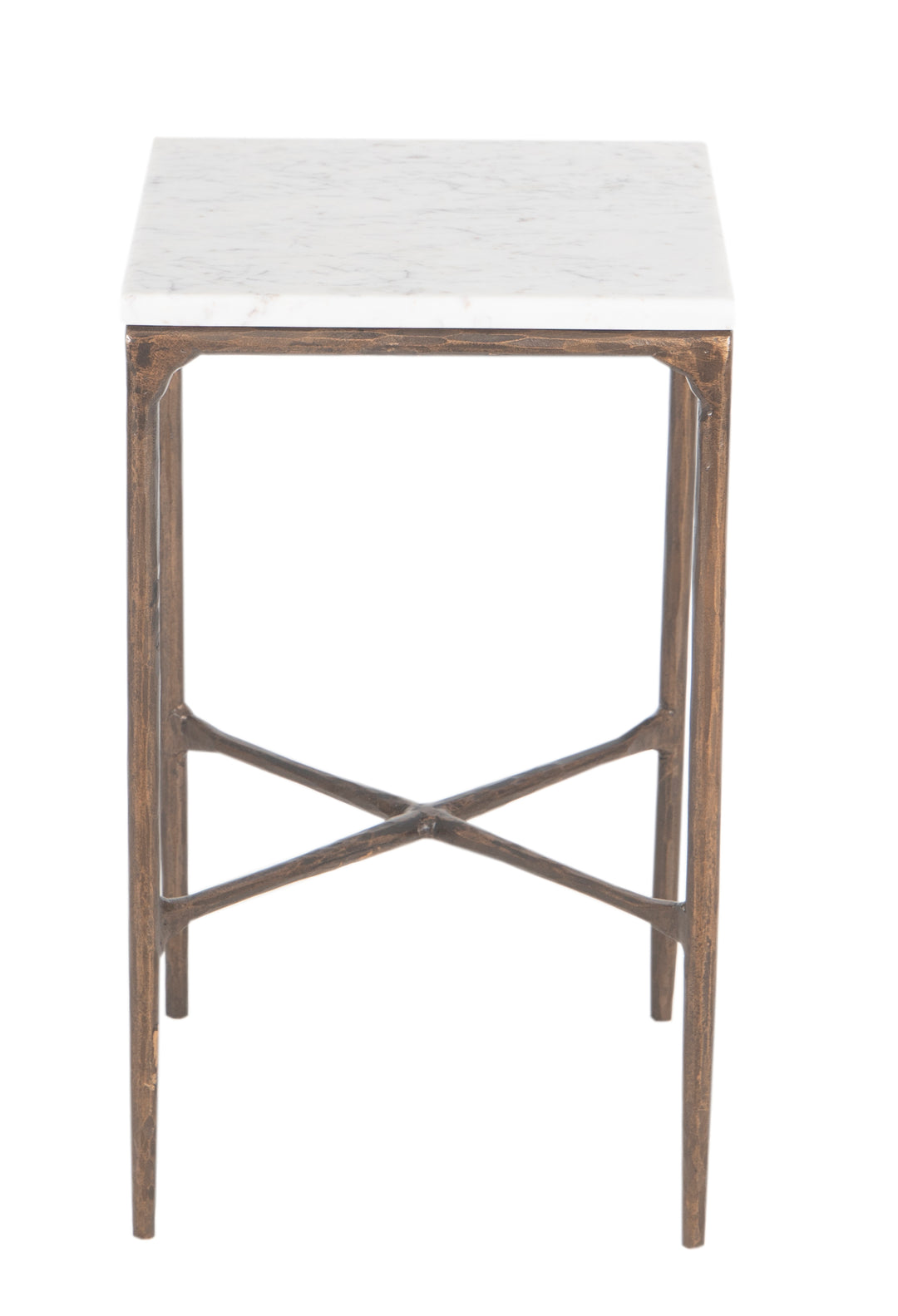 The Fox & Roe Aviva Square Martini Table with Iron Base and Marble Top