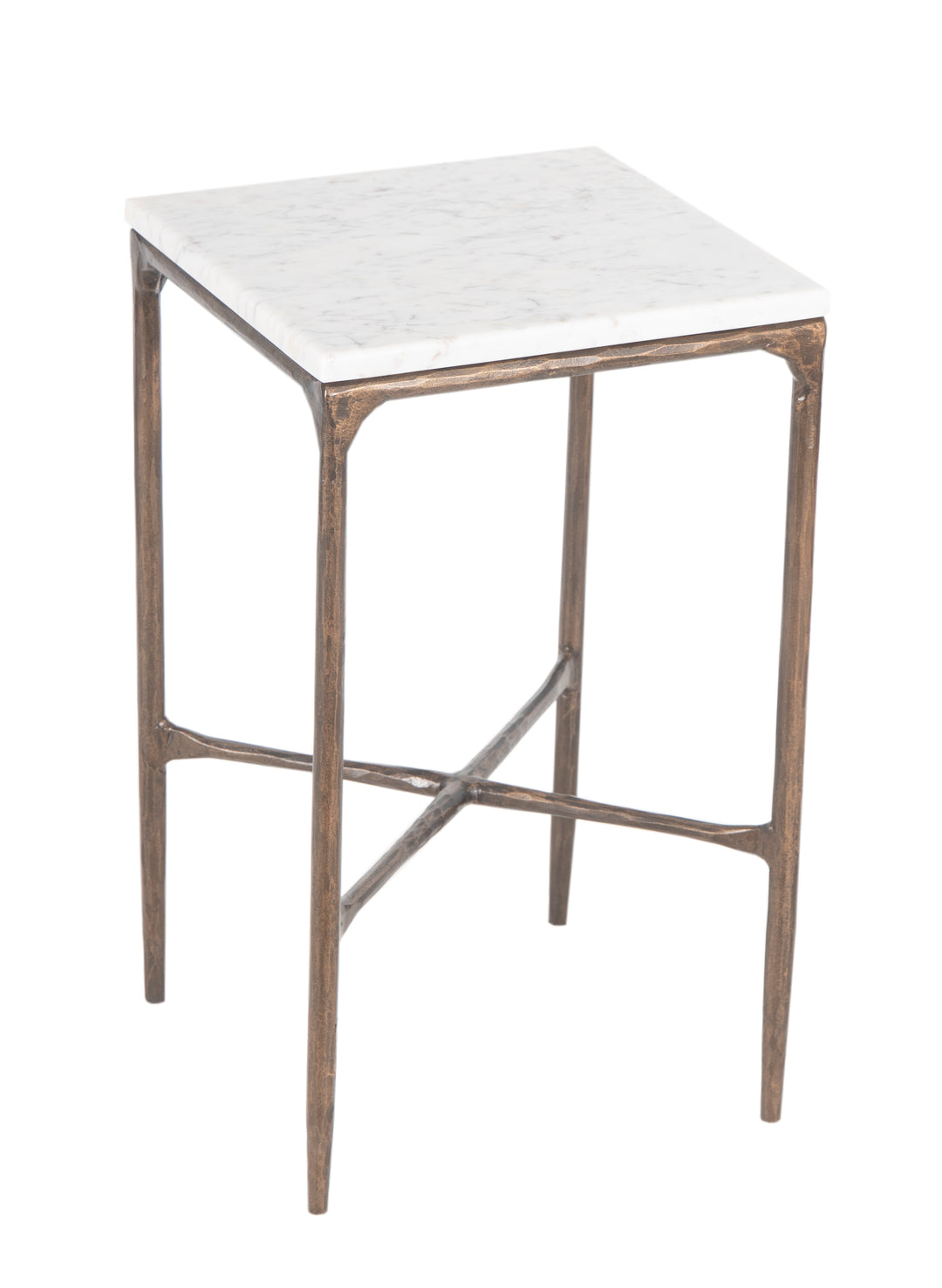 The Fox & Roe Aviva Square Martini Table with Iron Base and Marble Top