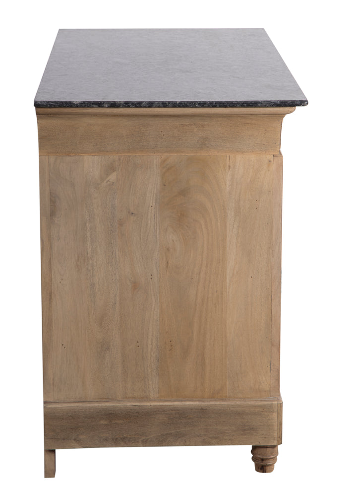 Brown Brentwood 4-Drawer Chest seen from the side on a white background