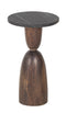 The Fox & Roe Beltic Round Martini Table in JJ Walnut Finish with Black Marble Top