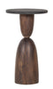 The Fox & Roe Beltic Round Martini Table in JJ Walnut Finish with Black Marble Top