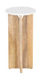 The Fox & Roe Bryant Side Table in Natural Finish with Marble Top