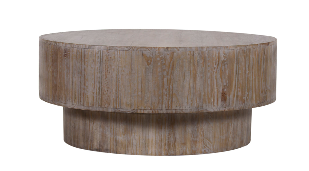 Beige Byron Round Coffee Table on white background
