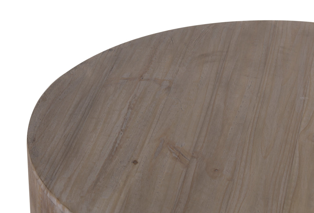 Beige Byron Round Coffee Tabletop close up view on white background