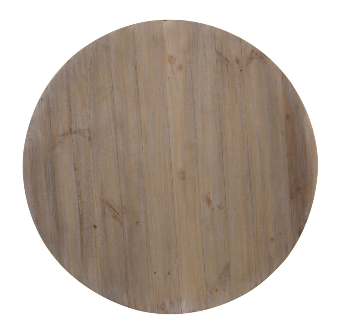 Beige Byron Round Coffee Table seen from top on white background