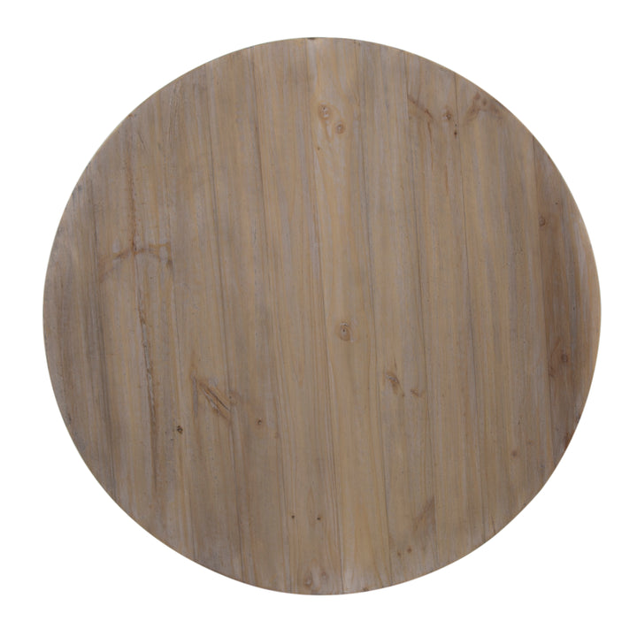 Beige Byron Round Coffee Table seen from top on white background