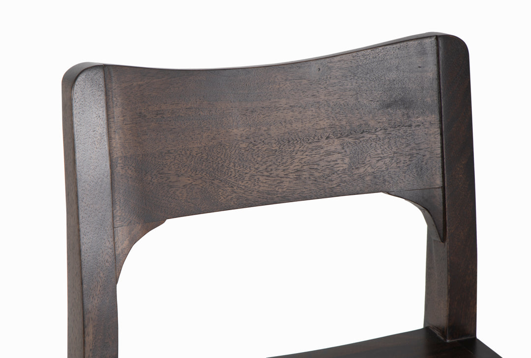 Brown wooden Camden Counter Stool back rest on a white background