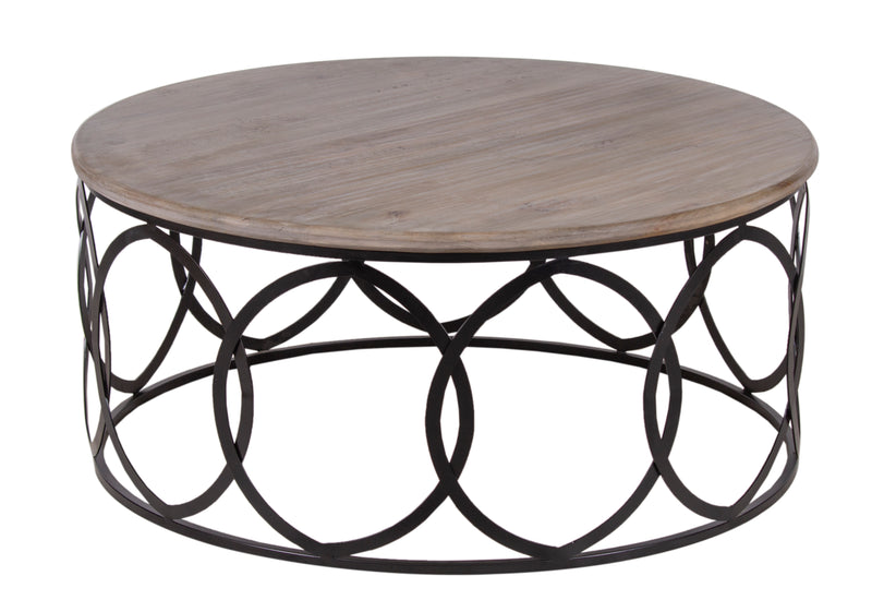 The Fox & Roe Circle Coffee Table in Salvage Black Finish