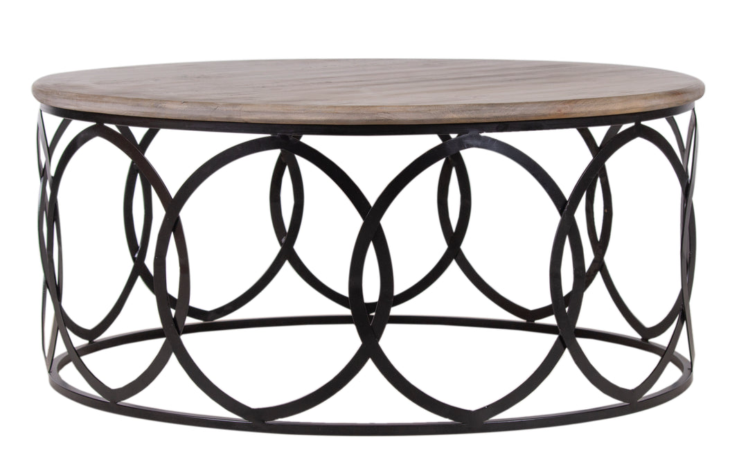 The Fox & Roe Circle Coffee Table in Salvage Black Finish