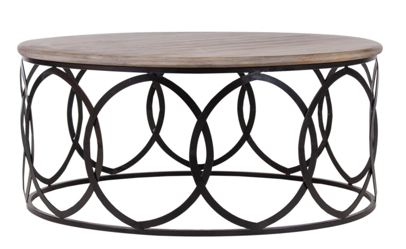 The Fox & Roe Circle Coffee Table in Salvage Black Finish