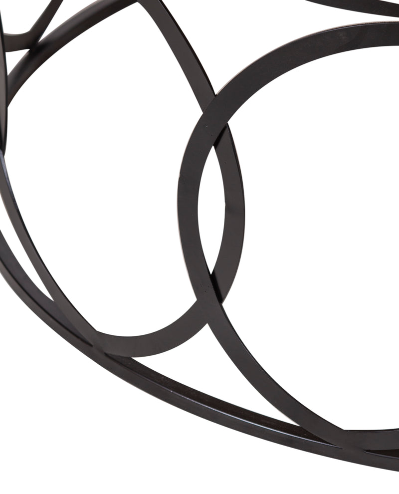 The Fox & Roe Circle Coffee Table in Salvage Black Finish