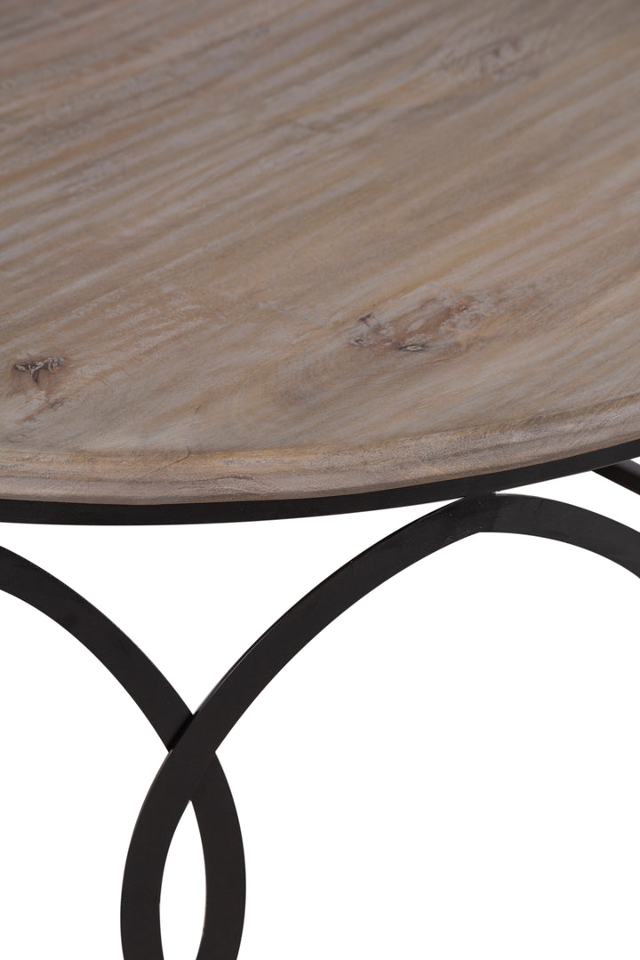 The Fox & Roe Circle Coffee Table in Salvage Black Finish