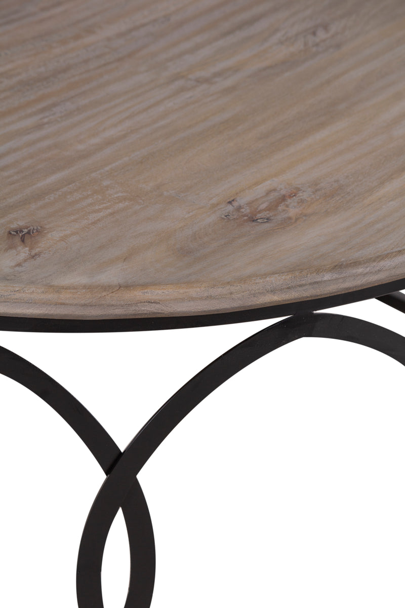 The Fox & Roe Circle Coffee Table in Salvage Black Finish