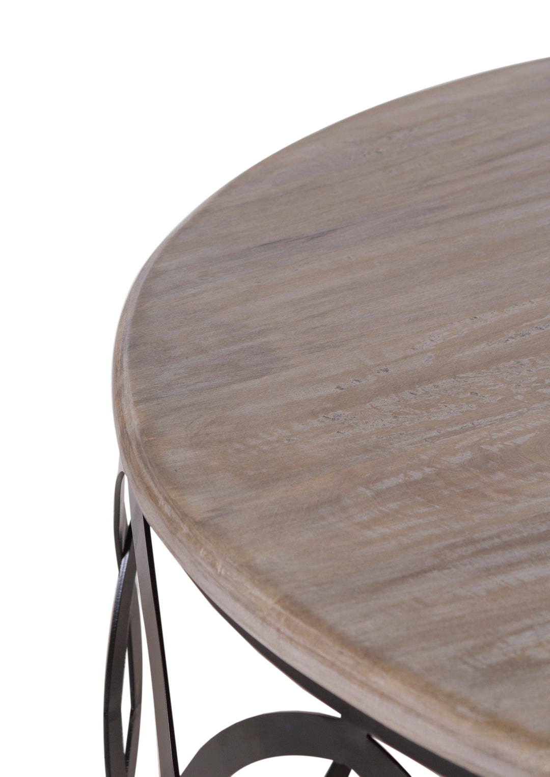 The Fox & Roe Circle Coffee Table in Salvage Black Finish