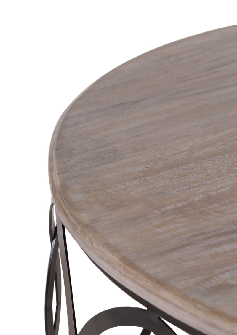 The Fox & Roe Circle Coffee Table in Salvage Black Finish