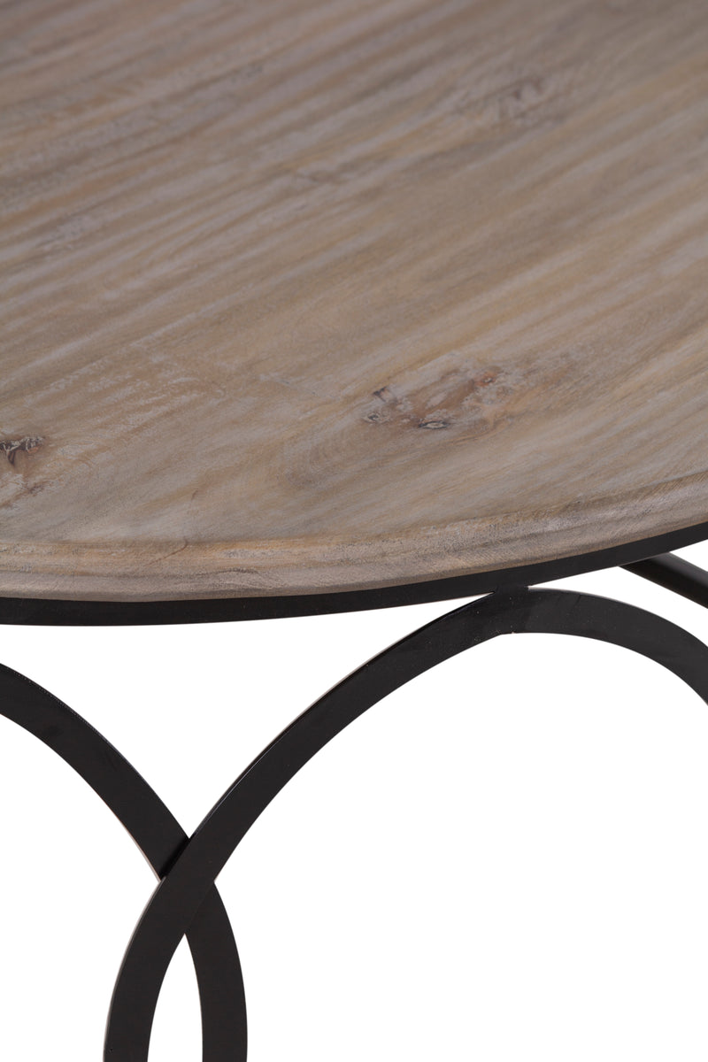 The Fox & Roe Circle Coffee Table in Salvage Black Finish