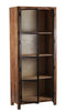 The Cleveland Wood & Iron Glass 2 Door Vitrine Display Cabinet in Natural Finish & Black Iron