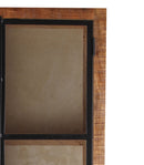 The Cleveland Wood & Iron Glass 2 Door Vitrine Display Cabinet in Natural Finish & Black Iron