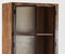 The Cleveland Wood & Iron Glass 2 Door Vitrine Display Cabinet in Natural Finish & Black Iron