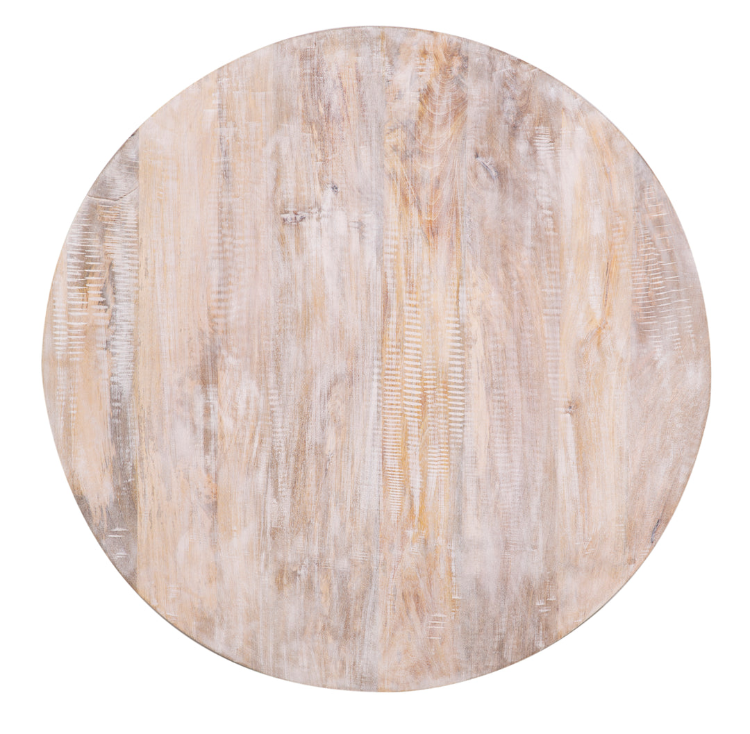 The Drum Coffee Table in Limewash Finish 38" Diameter