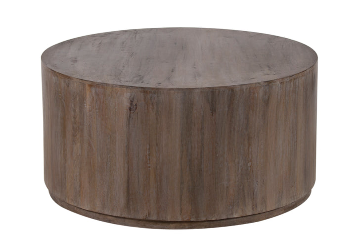 The Fox & Roe Drum Coffee Table in Salvage Grey Finish