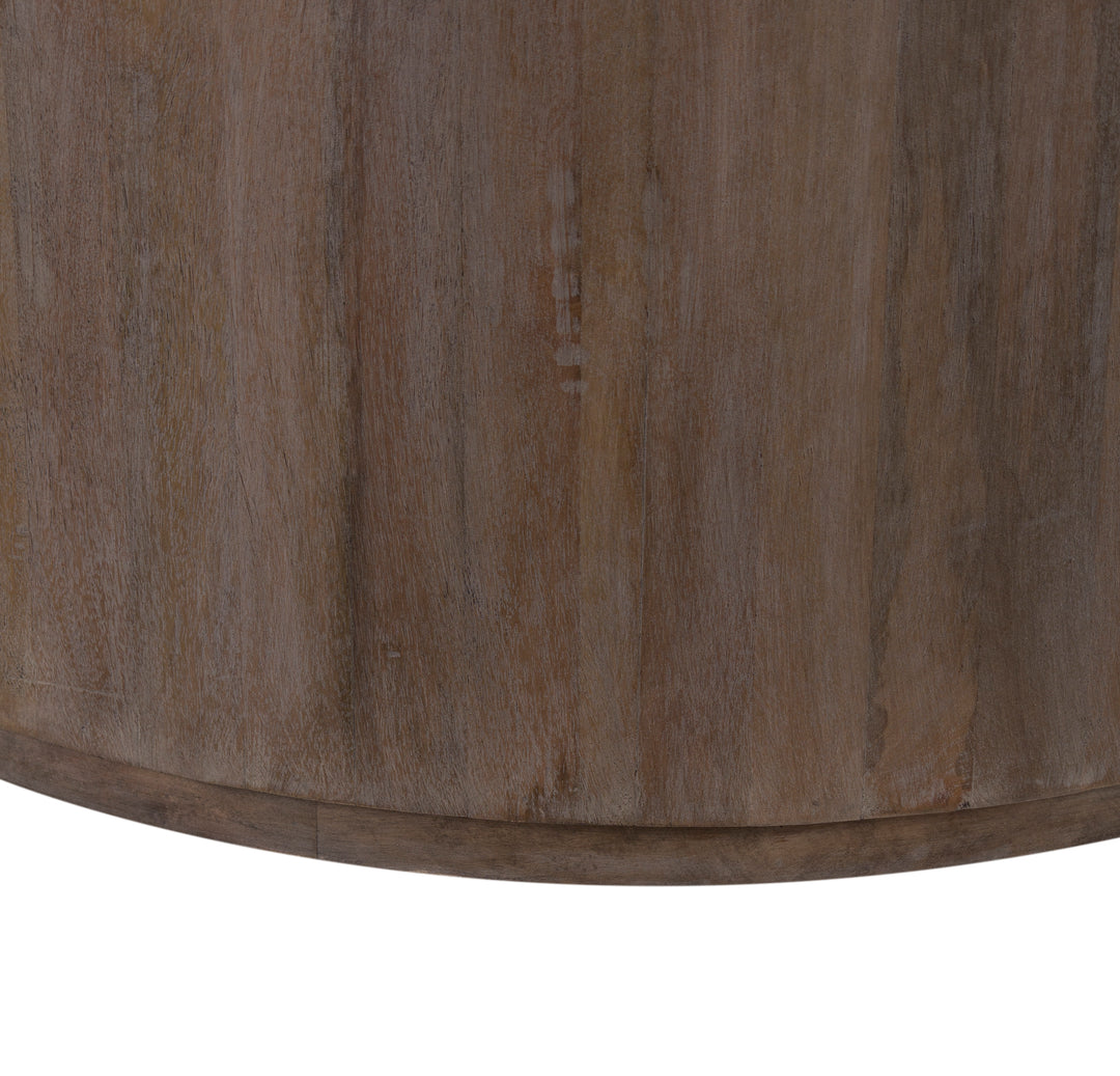 The Fox & Roe Drum Coffee Table in Salvage Grey Finish