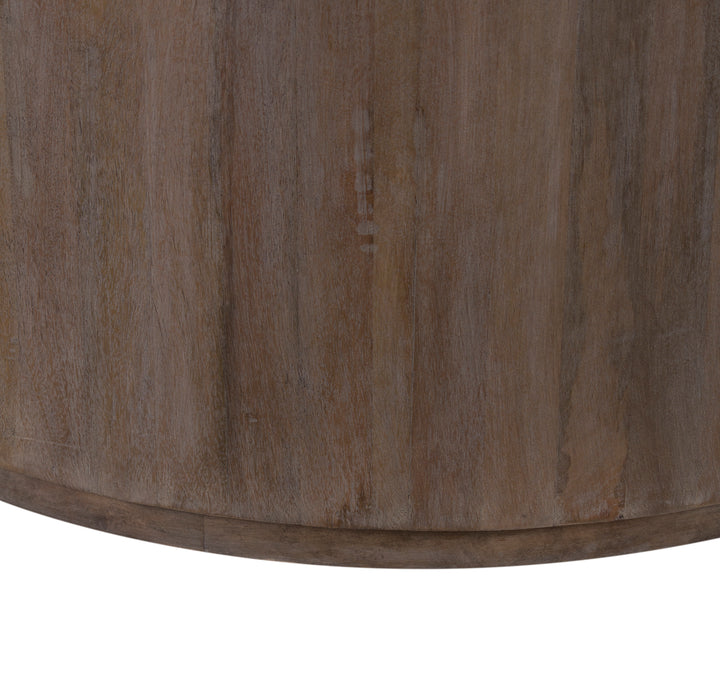 The Fox & Roe Drum Coffee Table in Salvage Grey Finish