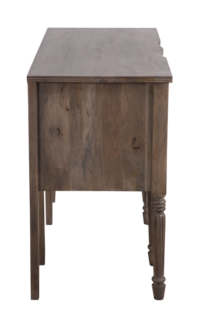 Brown Ella Buffet seen from the side on a white background