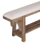 The FC Narrow Bench in Wire Brush Antique Finish with Milano 0001 Fabric