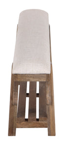 The FC Narrow Bench in Wire Brush Antique Finish with Milano 0001 Fabric