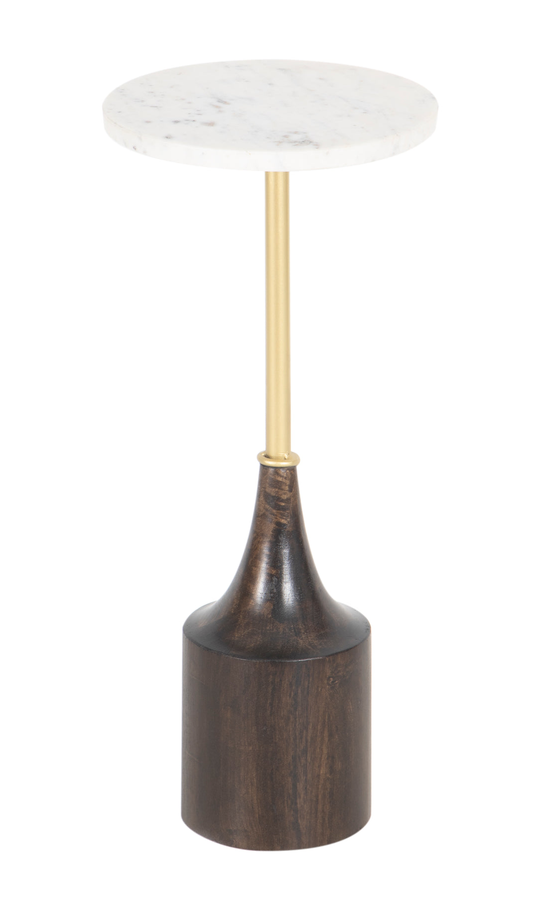 The Fox & Roe Hudson 22" Drink Table in JJ Walnut Finish with Marble Top