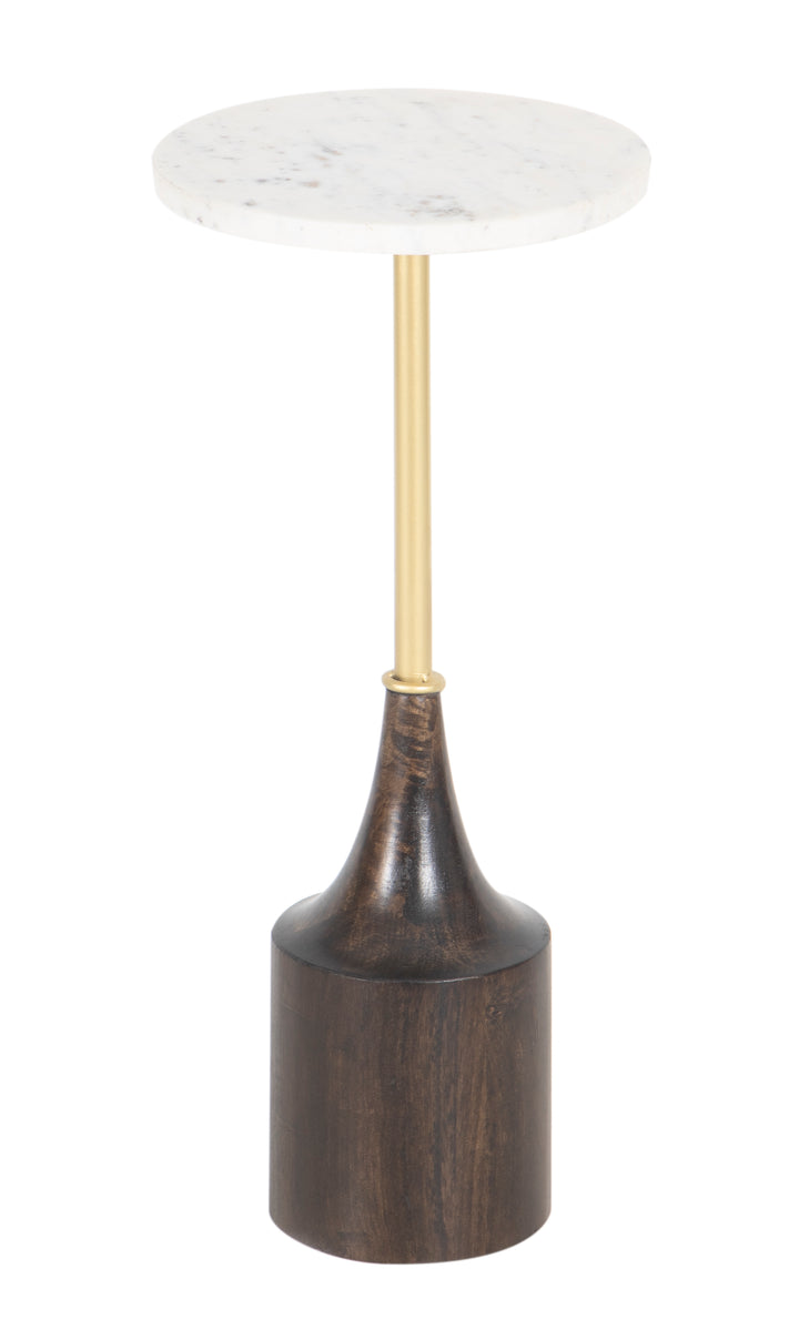 The Fox & Roe Hudson 22" Drink Table in JJ Walnut Finish with Marble Top