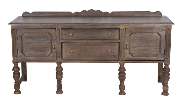 Brown Jacobean Buffet seen from the front on a white background