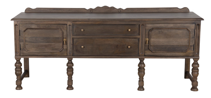 Brown Jacobean Buffet seen from the front on a white background